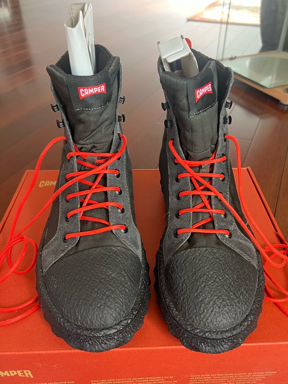 Camper x Micheling Men’s Black Boots with Red Laces